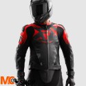 REBELHORN KURTKA SKÓRZANA INFERNO BLACK/FLUO RED