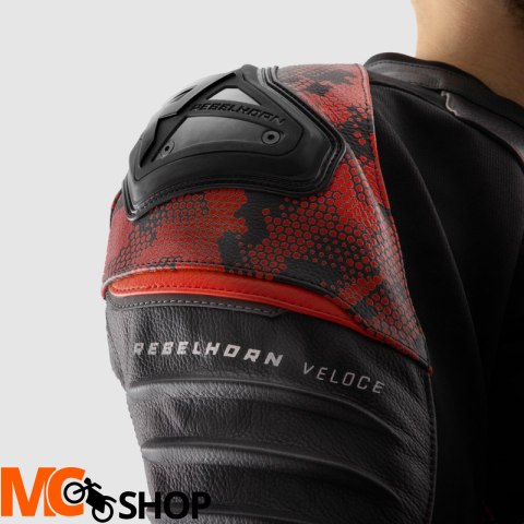 REBELHORN KURTKA SKÓRZANA VELOCE CAMO BLA/FLUO RED REBELHORN KURTKA SKÓRZANA VELOCE CAMO BLA/FLUO RED