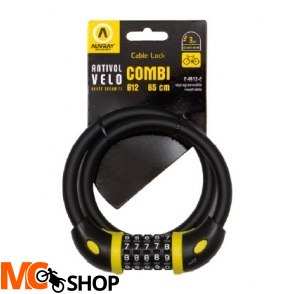 AUVRAY COMBI 65cm stalowa linka z zamkiem na szyfr