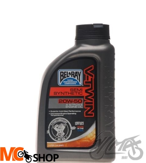 OLEJ BEL-RAY V-TWIN PÓŁSYNTETYK 4T 20W-50 1L